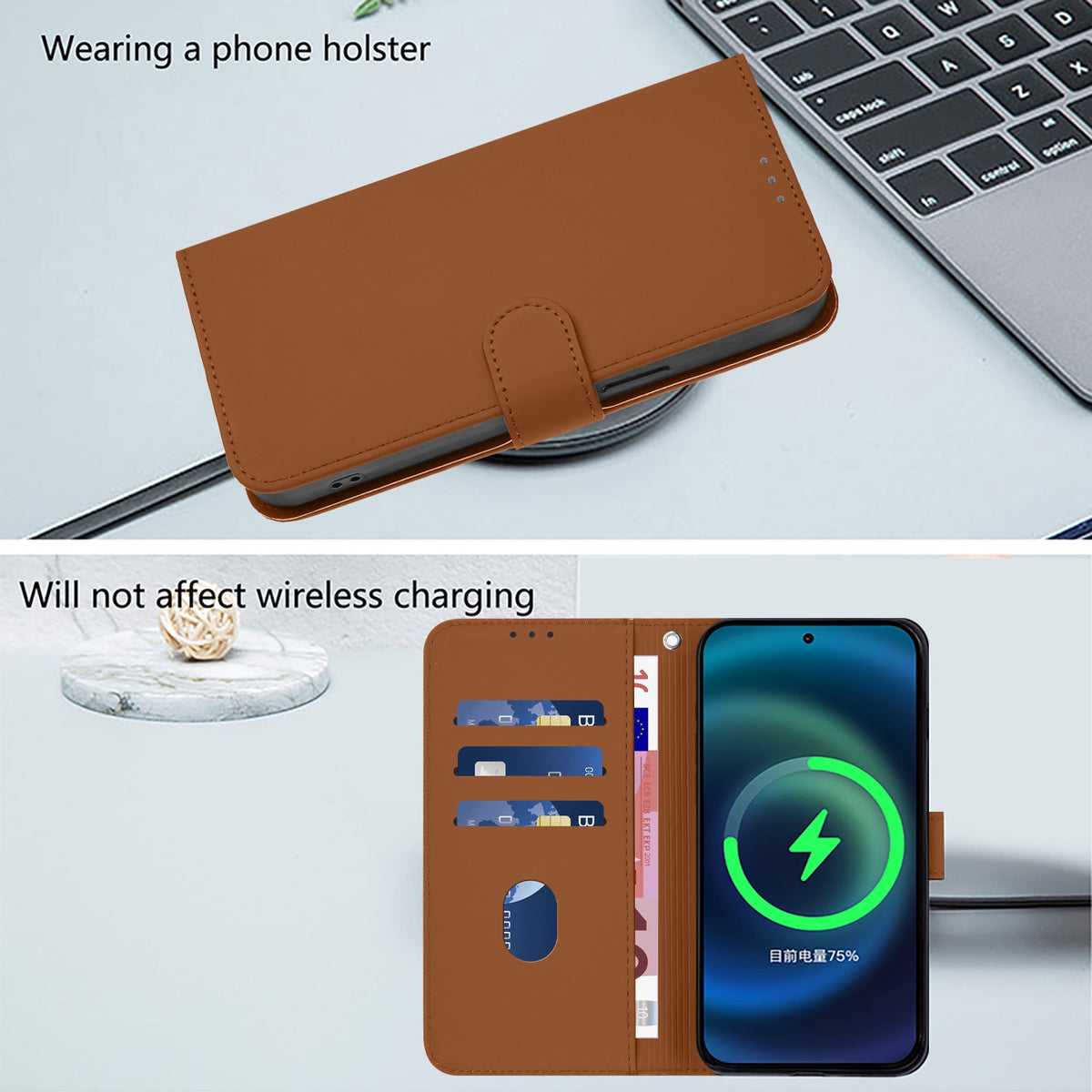 Xiaomi Redmi Note 17 (5G) EIDERWOOD Faux Leather Flip Case with Strap - Brown
