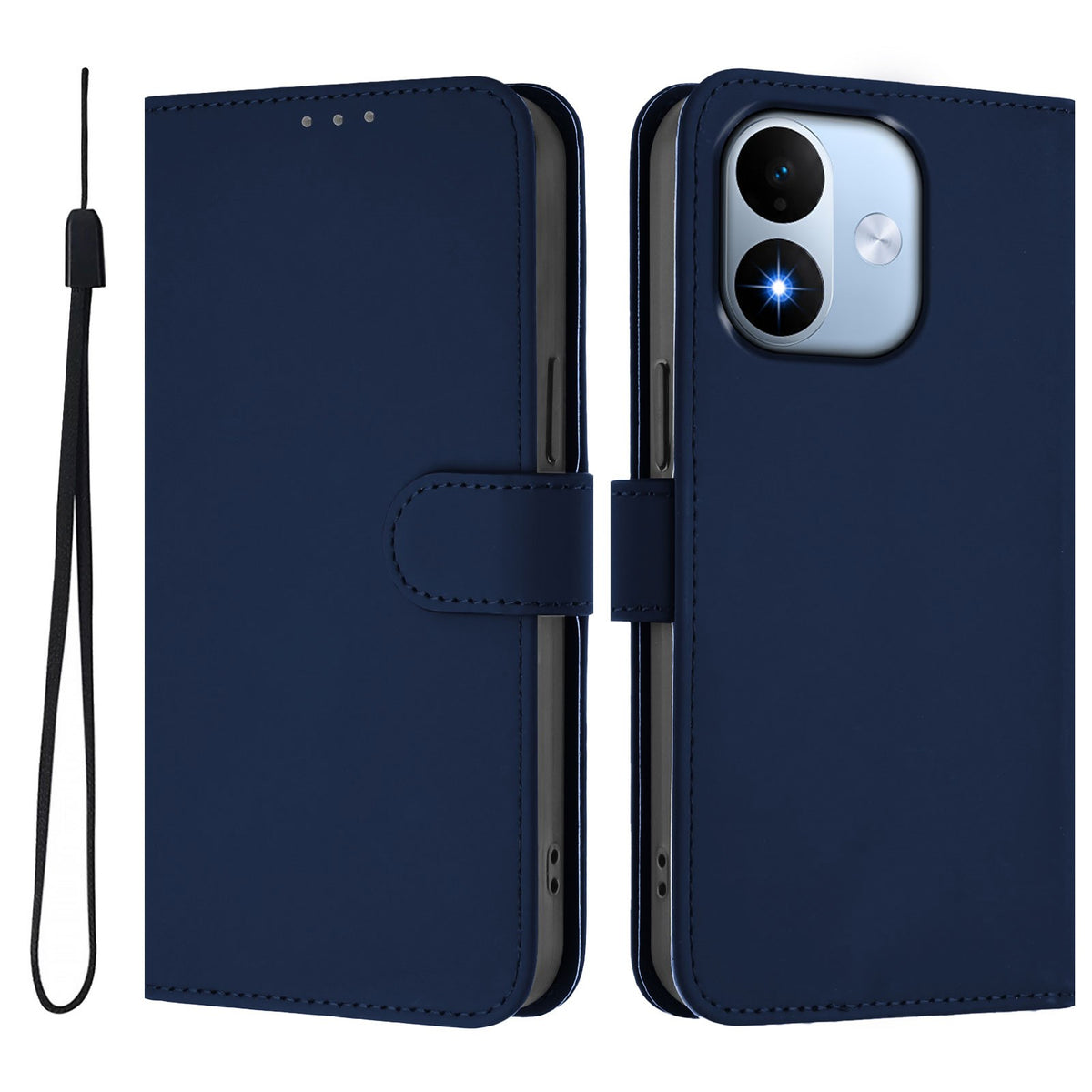 Xiaomi Redmi Note 17 (5G) EIDERWOOD Faux Leather Flip Case with Strap - Blue