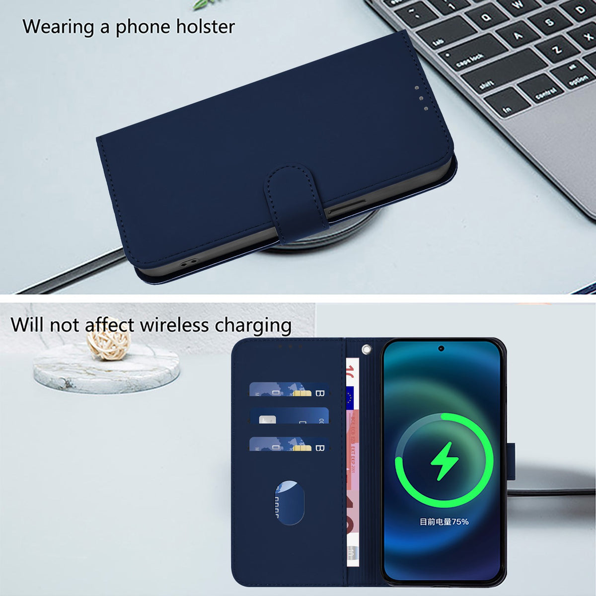 Xiaomi Redmi Note 17 (5G) EIDERWOOD Faux Leather Flip Case with Strap - Blue