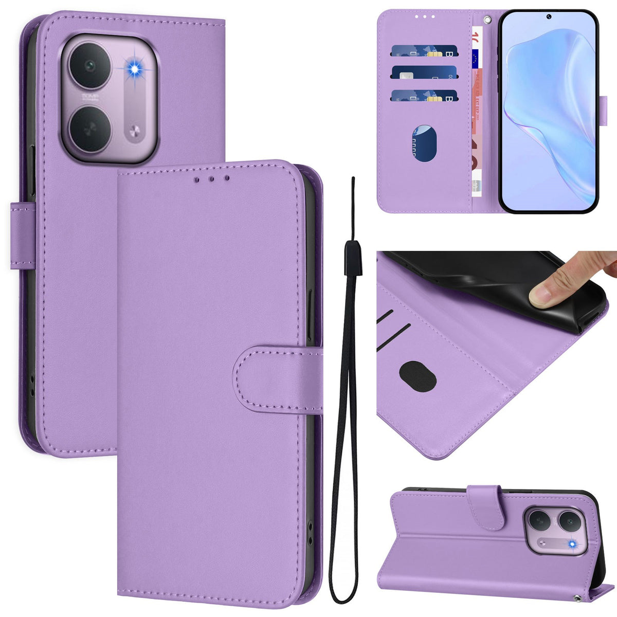 Xiaomi Redmi 17C (5G) EIDERWOOD Artificial Leather Flip Case with Strap - Purple