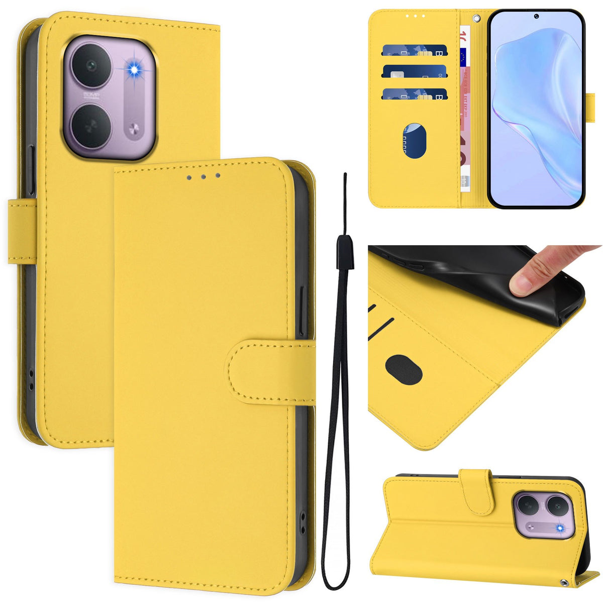Xiaomi Redmi 17C (5G) EIDERWOOD Artificial Leather Flip Case with Strap - Yellow