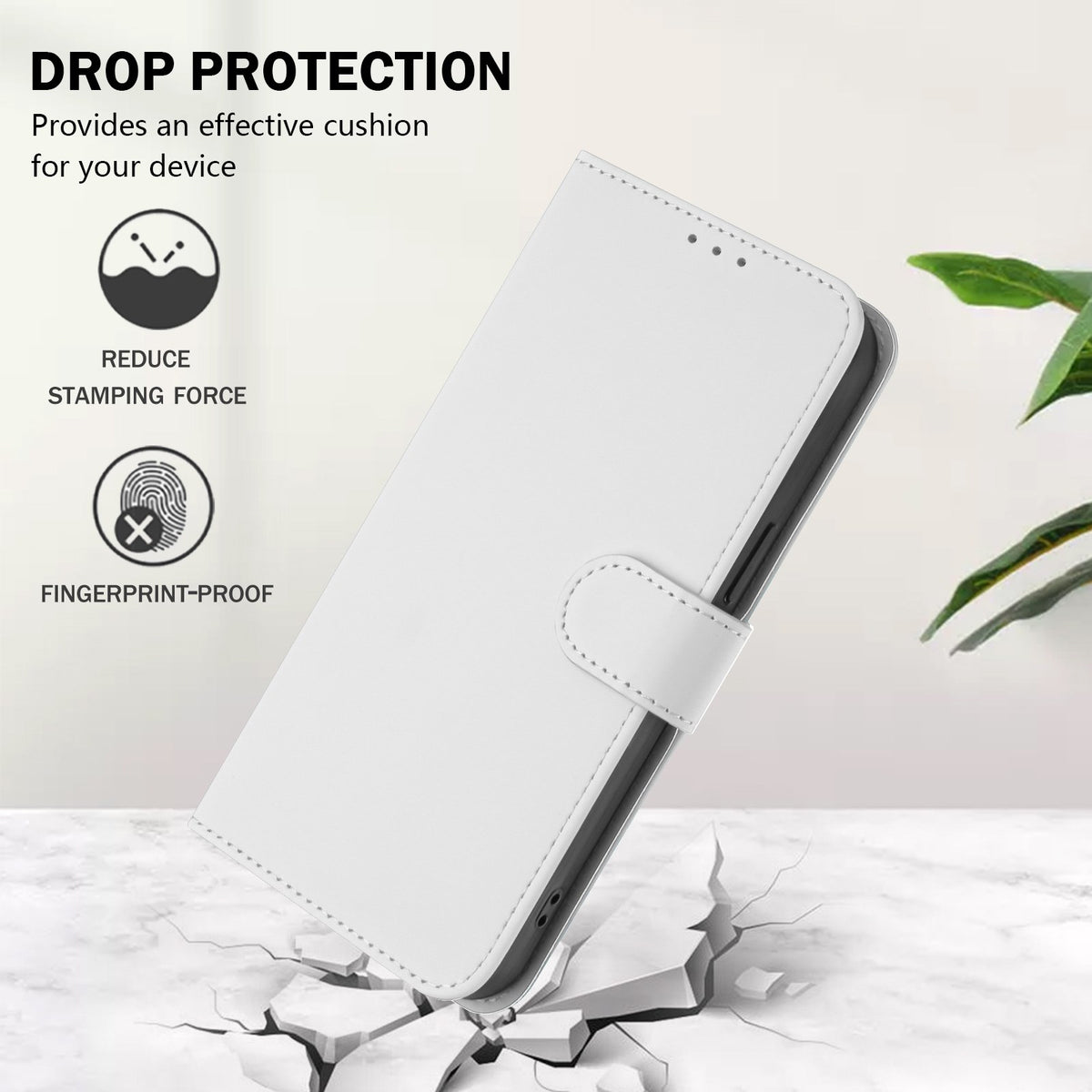 Xiaomi Redmi 17C (5G) EIDERWOOD Artificial Leather Flip Case with Strap - White