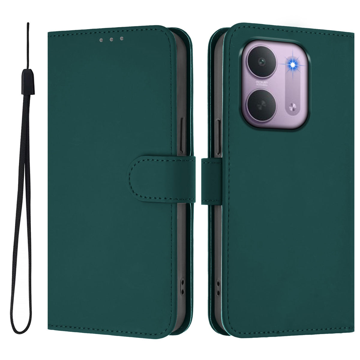 Xiaomi Redmi 17C (5G) EIDERWOOD Artificial Leather Flip Case with Strap - Green