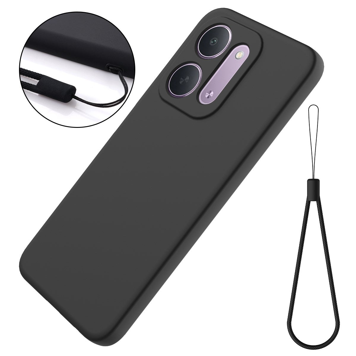 Xiaomi Redmi 17C (5G) EIDERWOOD Silicone Case w. Strap - Black