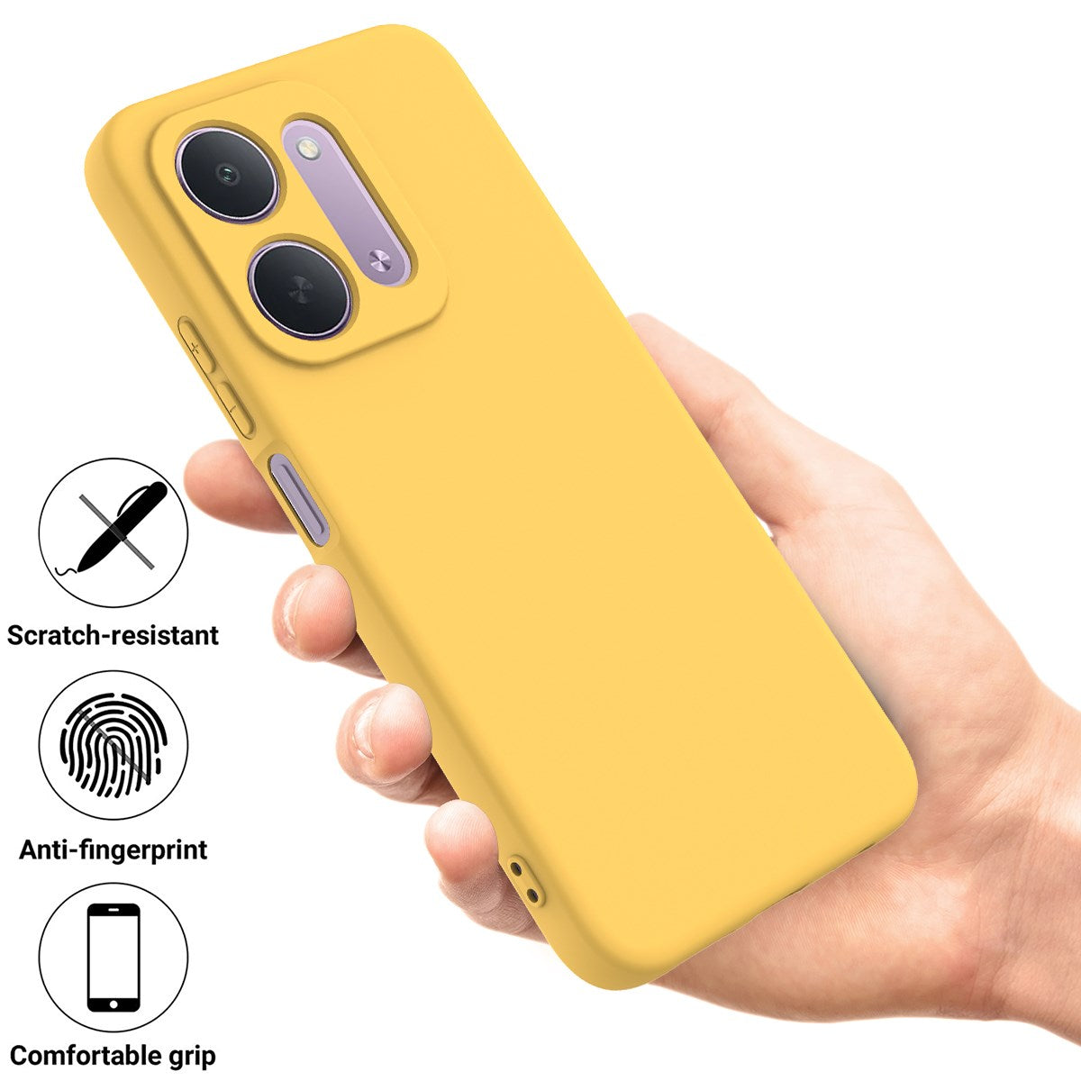 Xiaomi Redmi 17C (5G) EIDERWOOD Silicone Case w. Strap - Yellow
