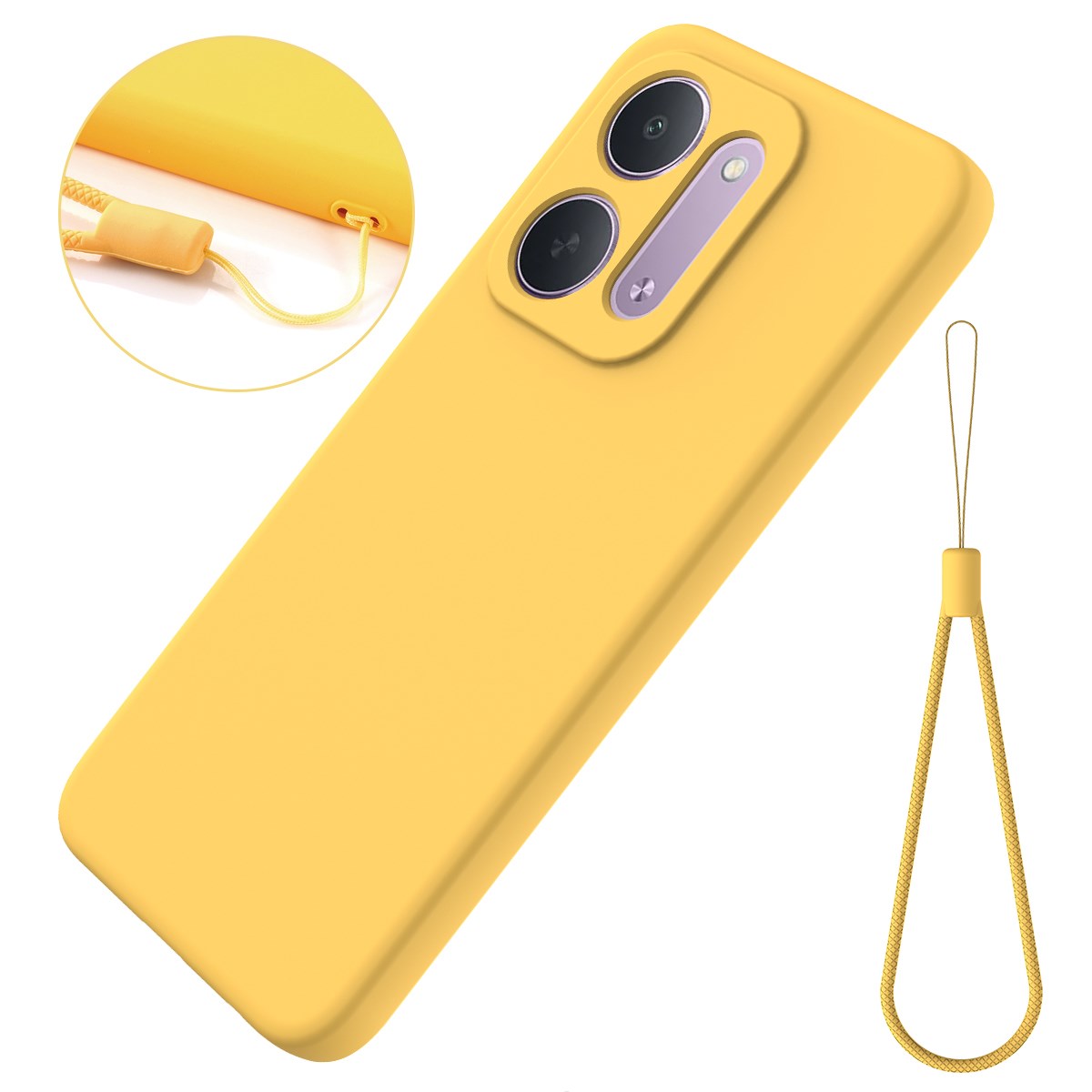 Xiaomi Redmi 17C (5G) EIDERWOOD Silicone Case w. Strap - Yellow