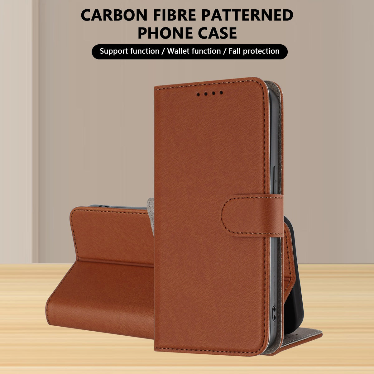 Xiaomi Redmi 17 (5G) / (4G) EIDERWOOD Artificial Leather Flip Case with Stand and Card Holder - Brown