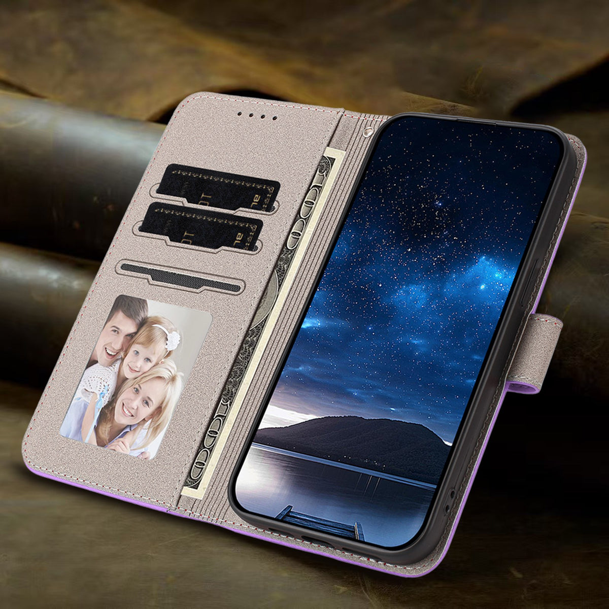 Xiaomi Redmi 17 (5G) / (4G) EIDERWOOD Artificial Leather Flip Case with Stand and Card Holder - Light Purple