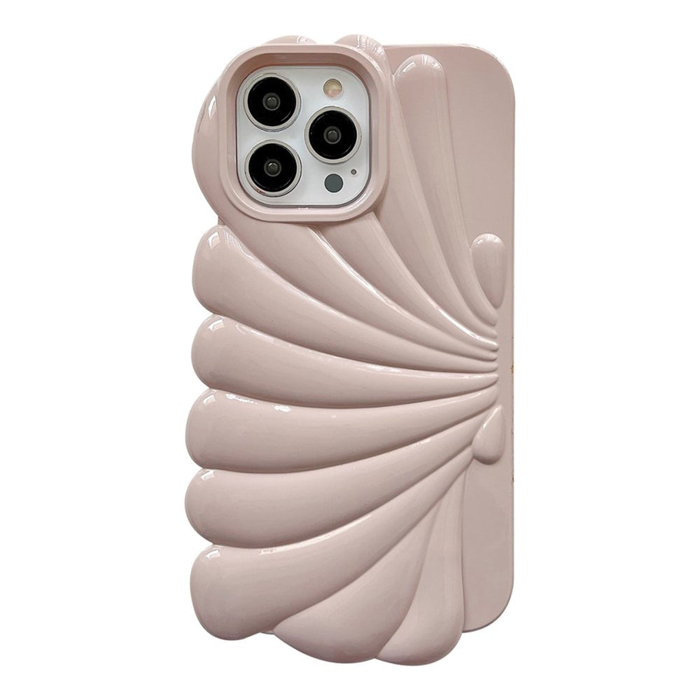 iPhone 14 Pro Flexible Case - Seashell Design - Pink