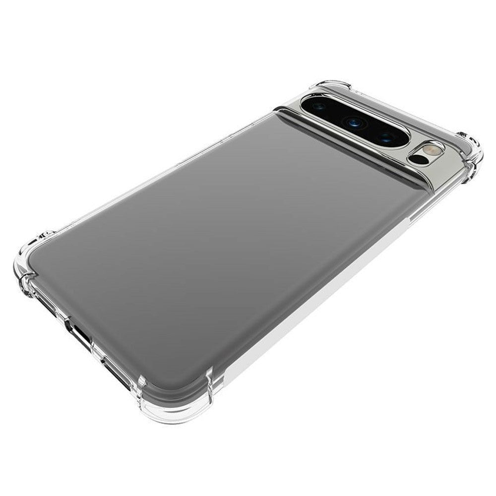 Google Pixel 8 Pro Shockproof Flexible Plastic Case with Reinforced Corners - Transparent