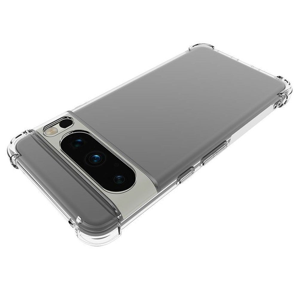 Google Pixel 8 Pro Shockproof Flexible Plastic Case with Reinforced Corners - Transparent