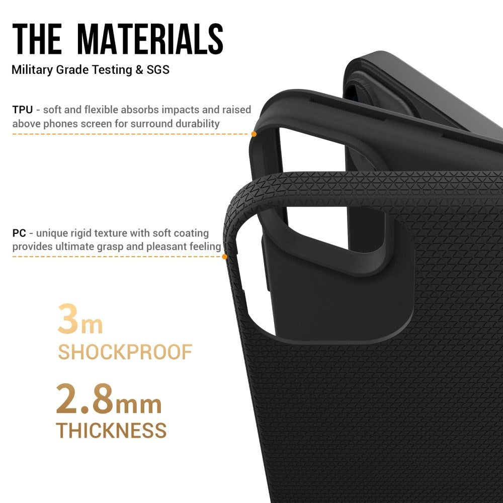 iPhone 15 Plus Shockproof Tough Case - Black