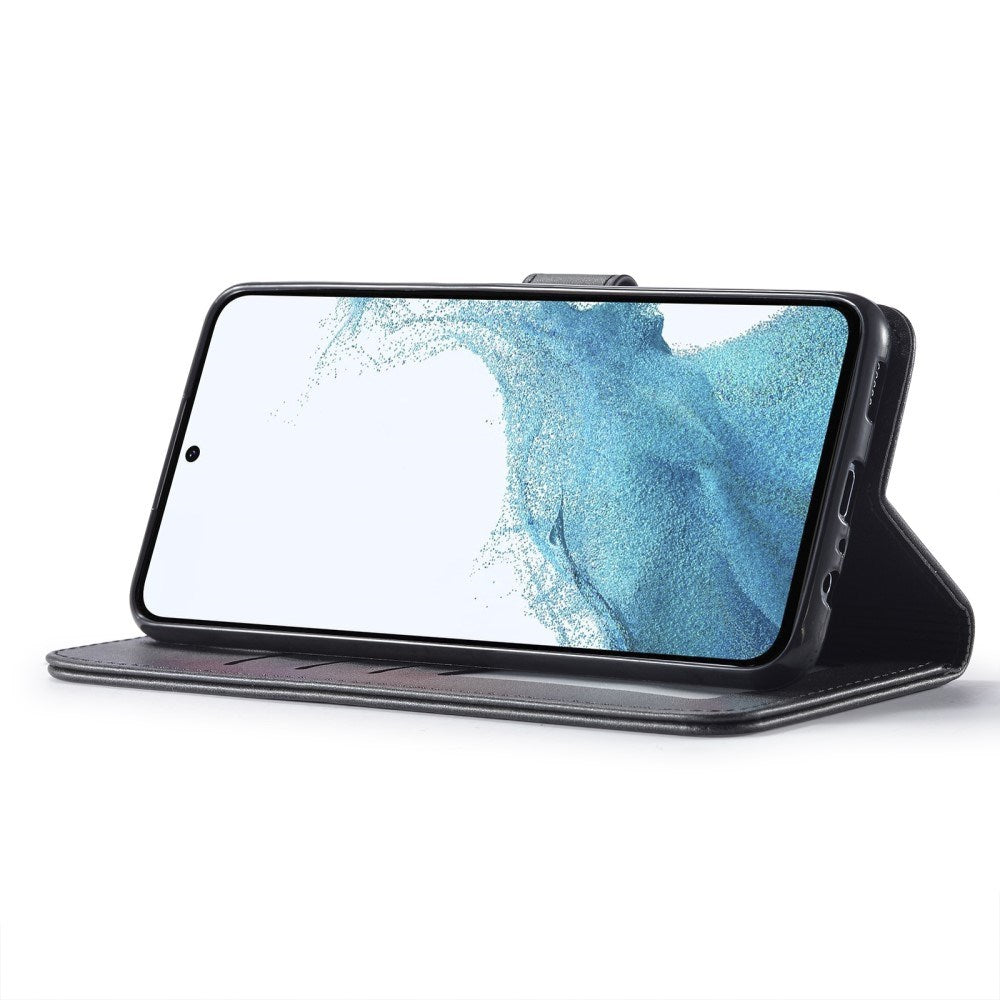 EIDERWOOD Samsung Galaxy S23 FE Faux Leather Flip Case with Stand & Wallet - Black