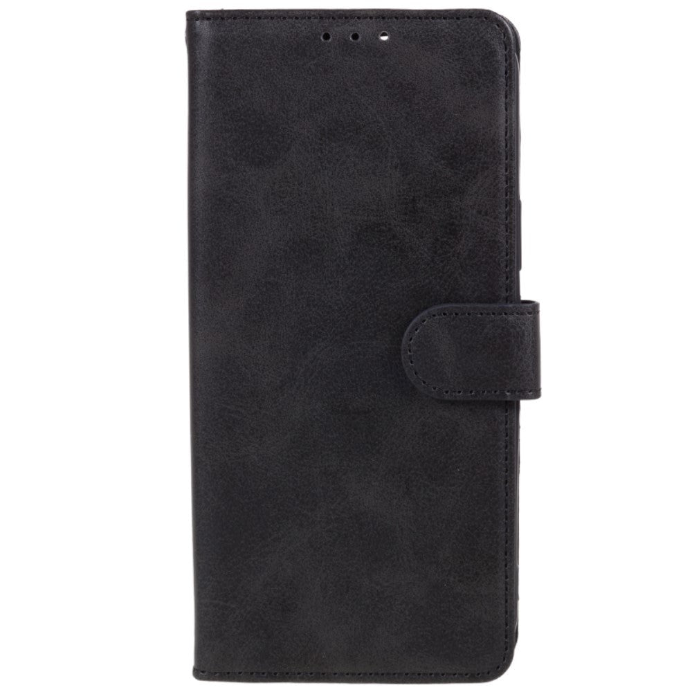 Motorola Moto G84 Leather Case with Wallet and Strap - Black