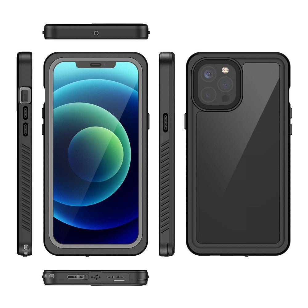 iPhone 12 Pro IP68 Dust & Waterproof Case - Transparent / Black