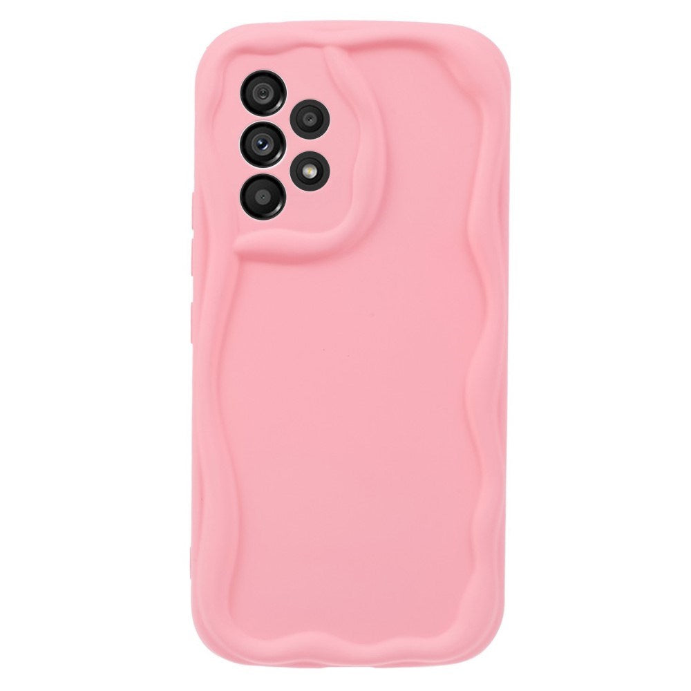 EIDERWOOD Samsung Galaxy A23 / A23 (5G) Flexible Plastic Case with Wavy Edges - Pink