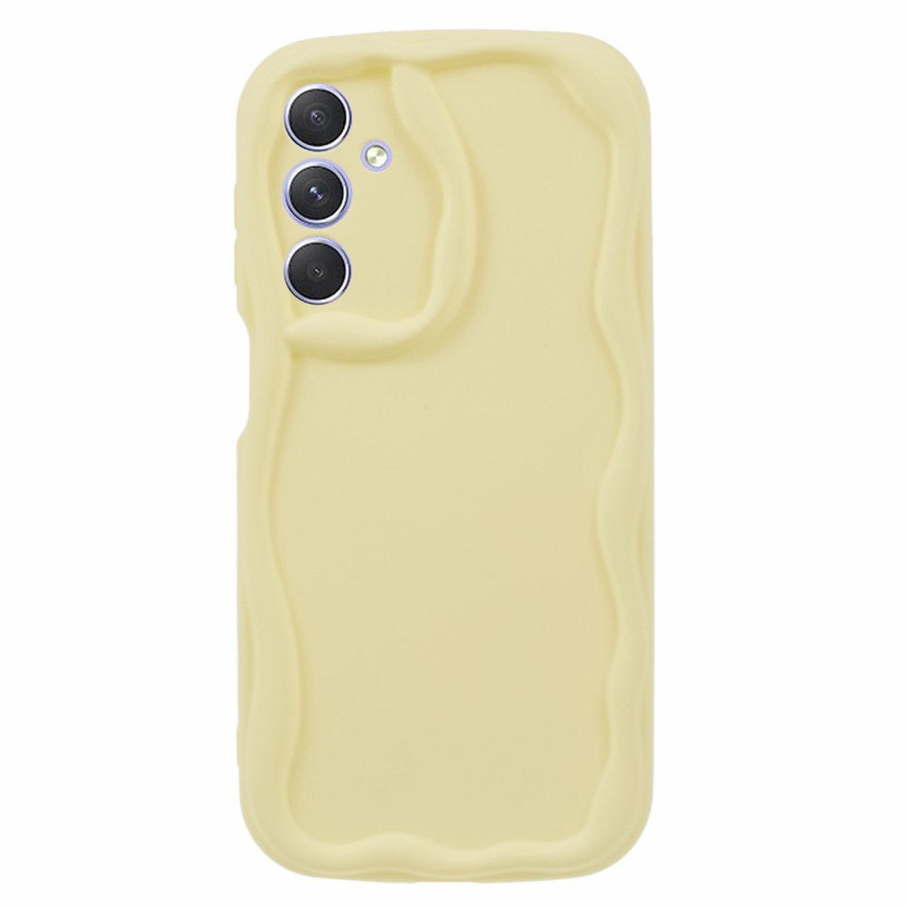 EIDERWOOD Samsung Galaxy S23 FE Flexible Plastic Case with Wavy Edges - Yellow