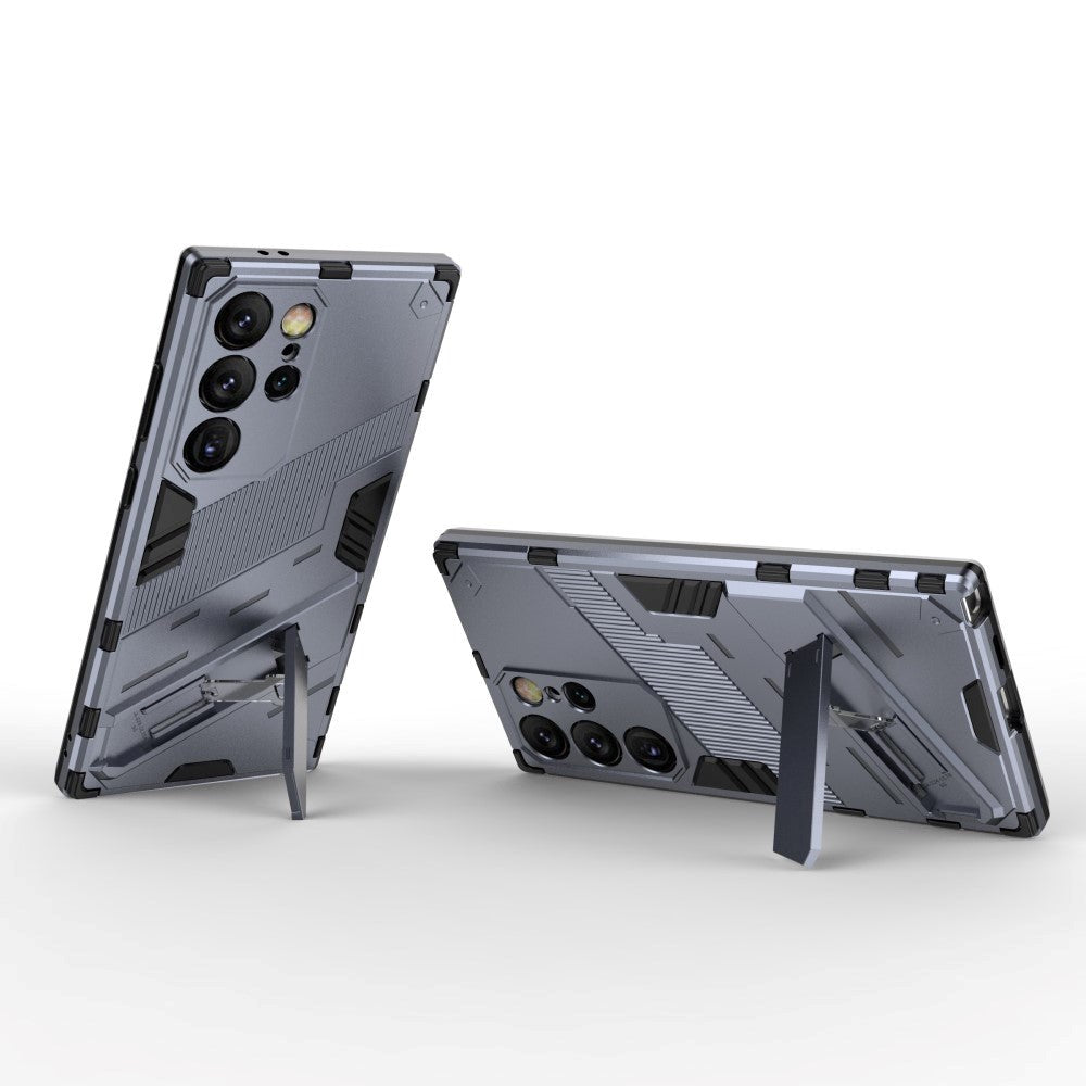 Samsung Galaxy S24 Ultra Hybrid Tough Case with Kickstand - Grey