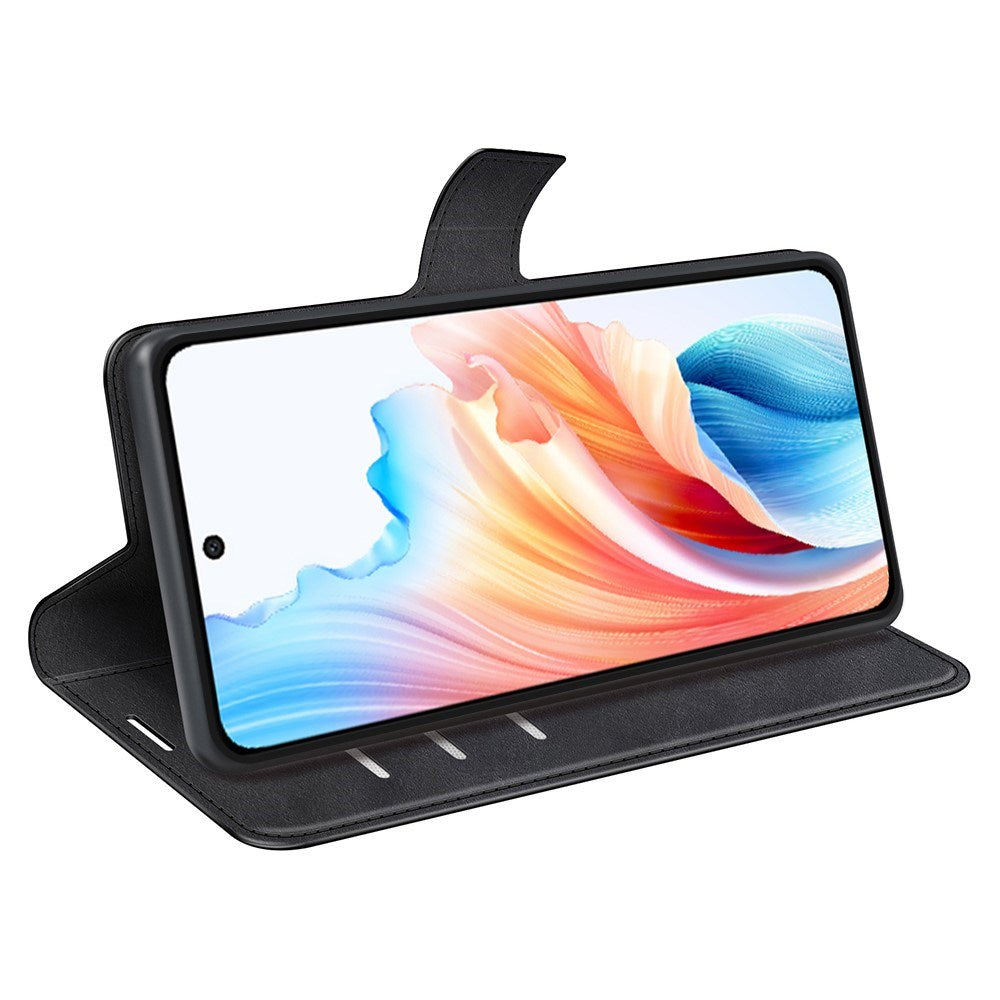 EIDERWOOD Oppo A79 (5G) / A2 (5G) Leather Flip Case w. Lommebok & Stand Function - Black