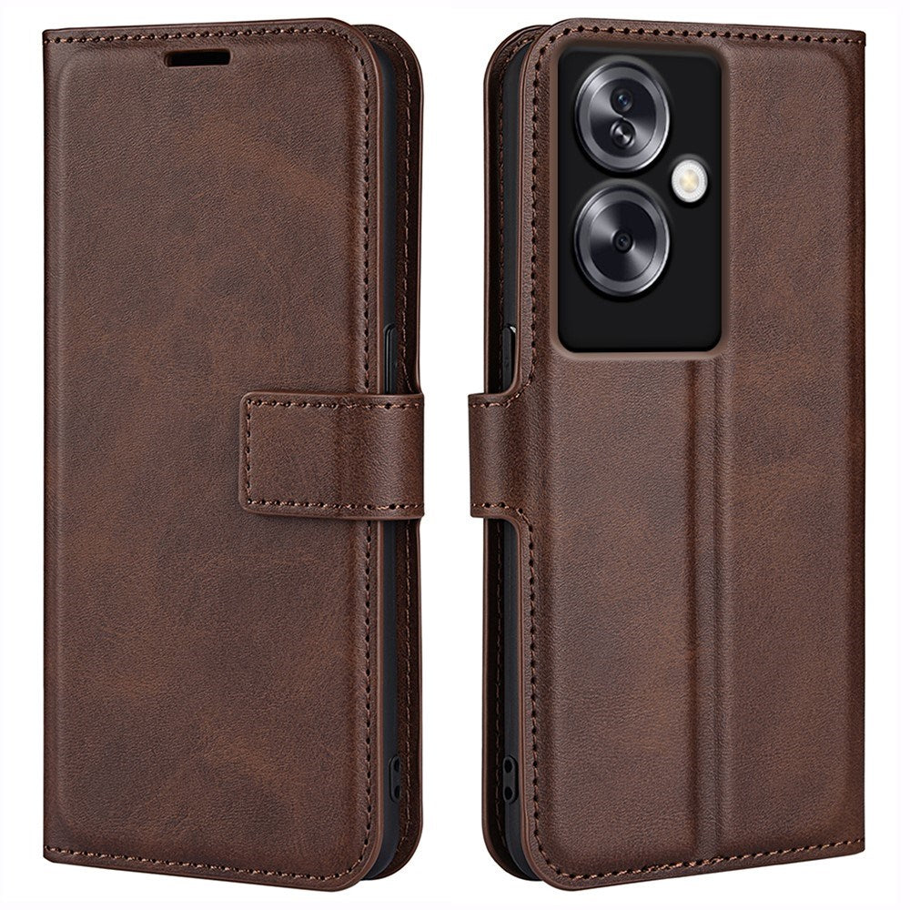 EIDERWOOD Oppo A79 (5G) / A2 (5G) Leather Flip Case w. Lommebok & Stand Function - Mørkebrun