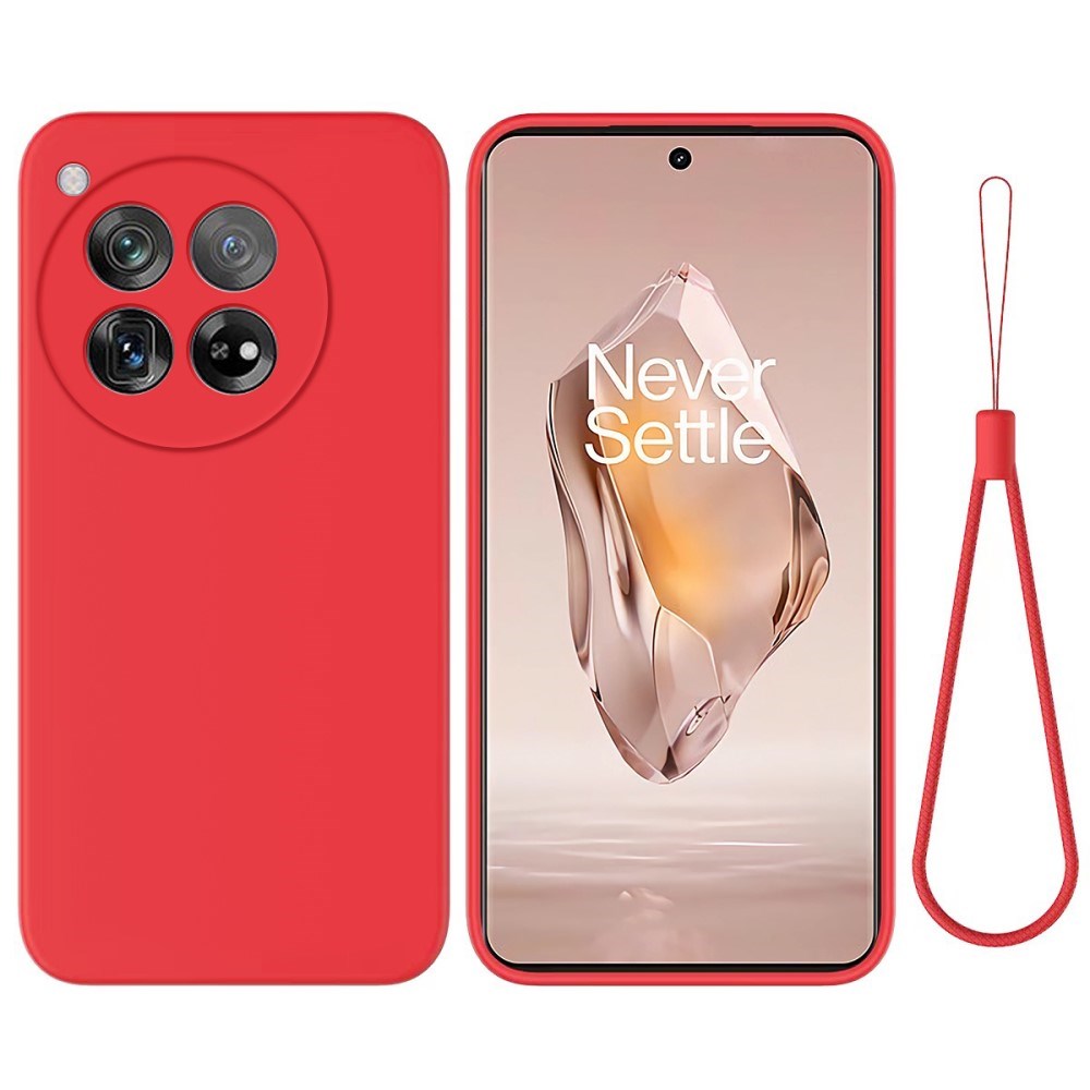 EIDERWOOD OnePlus 12R Liquid Silicone Case w. Strap - Red