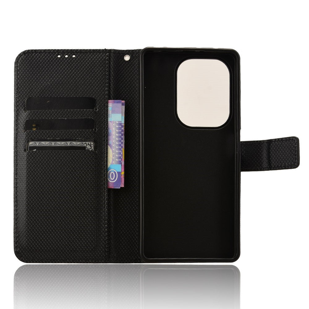 EIDERWOOD Xiaomi Redmi Note 13 Pro (4G) / Poco M6 Pro Leather Flip Case w. Strap & Texture - Black