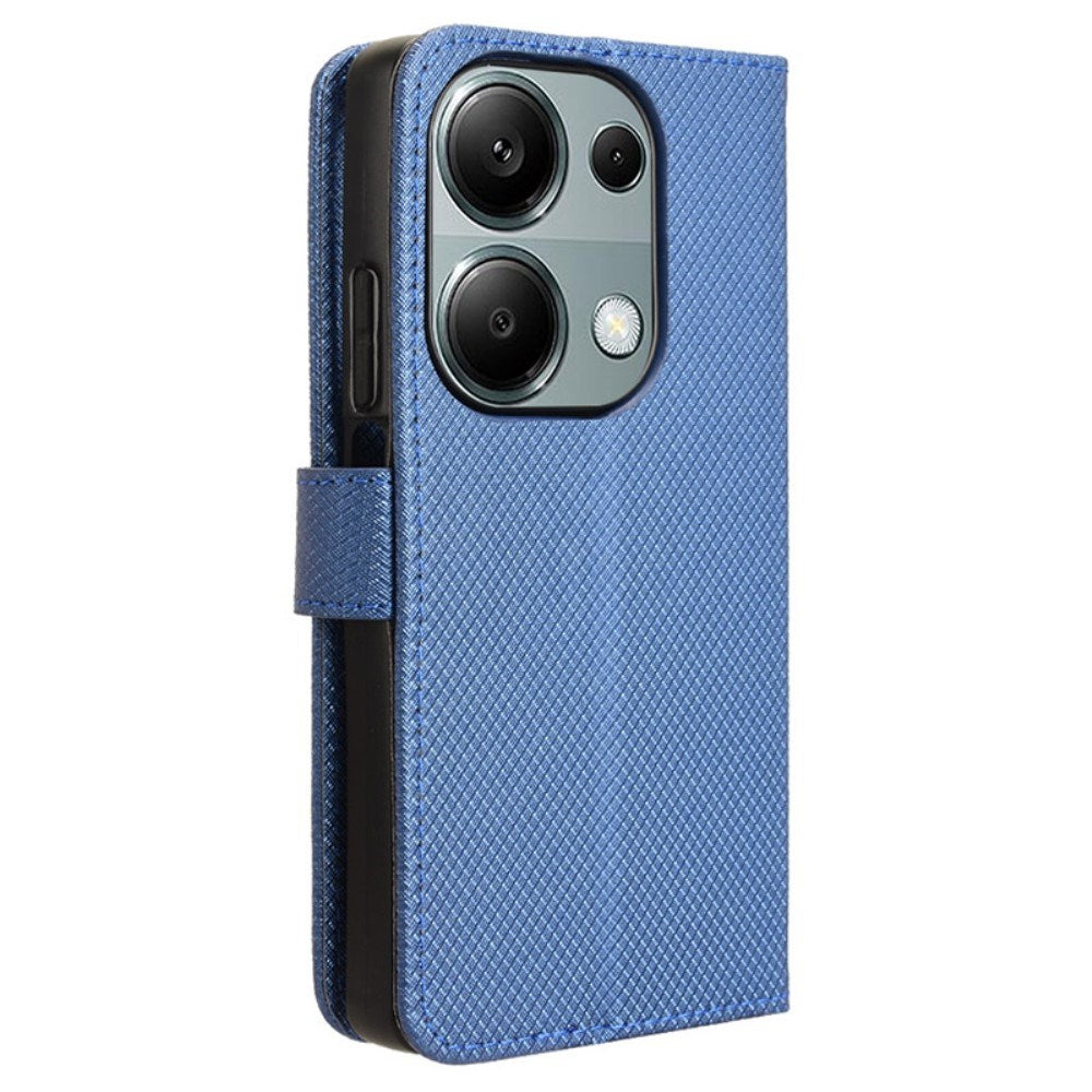 EIDERWOOD Xiaomi Redmi Note 13 Pro (4G) / Poco M6 Pro Leather Flip Case w. Strap & Texture - Blue