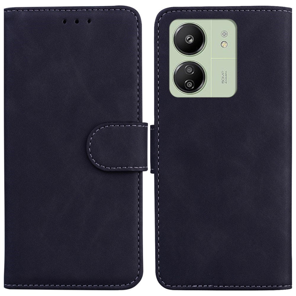 EIDERWOOD Xiaomi Redmi 13C (4G) / 13C (5G) / Poco C65 Faux Leather Flip Case with Wallet & Stand Function - Black