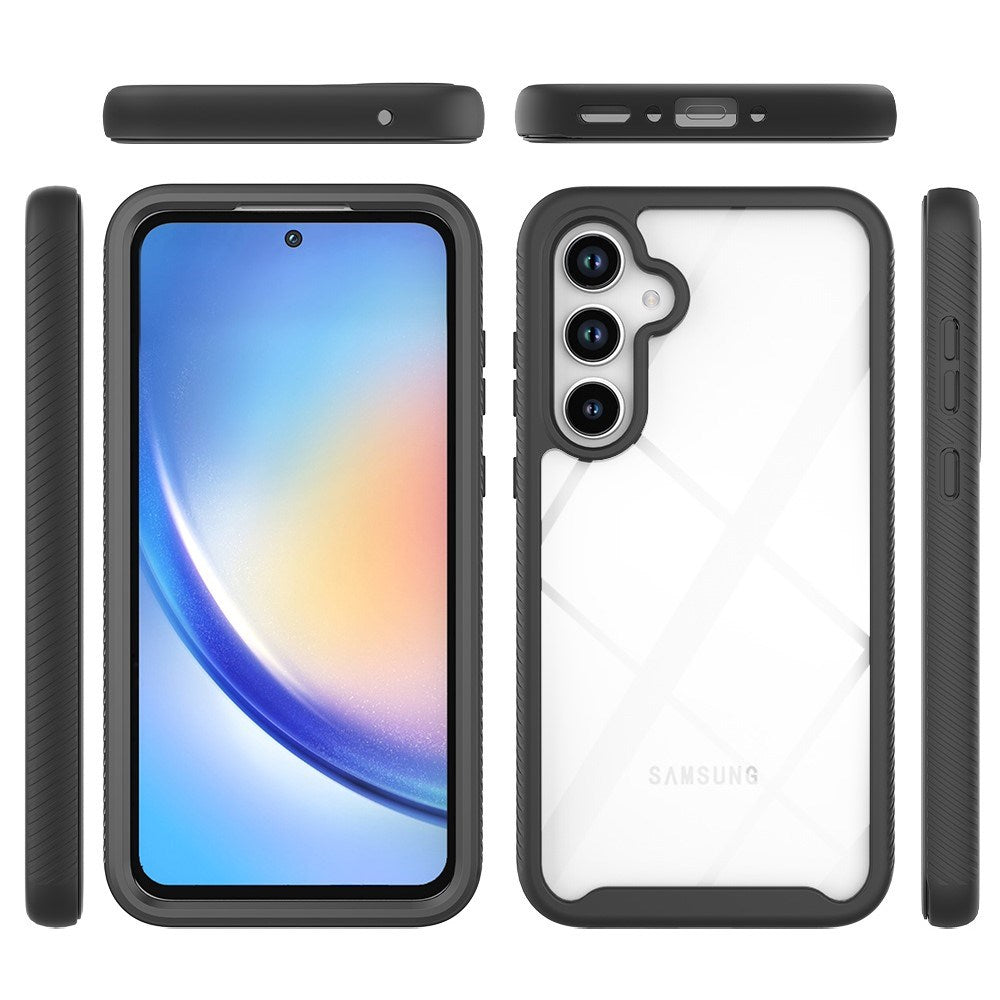 Samsung Galaxy A35 (5G) Case with Full Protection and Screen Protector Film - Transparent / Black Edge