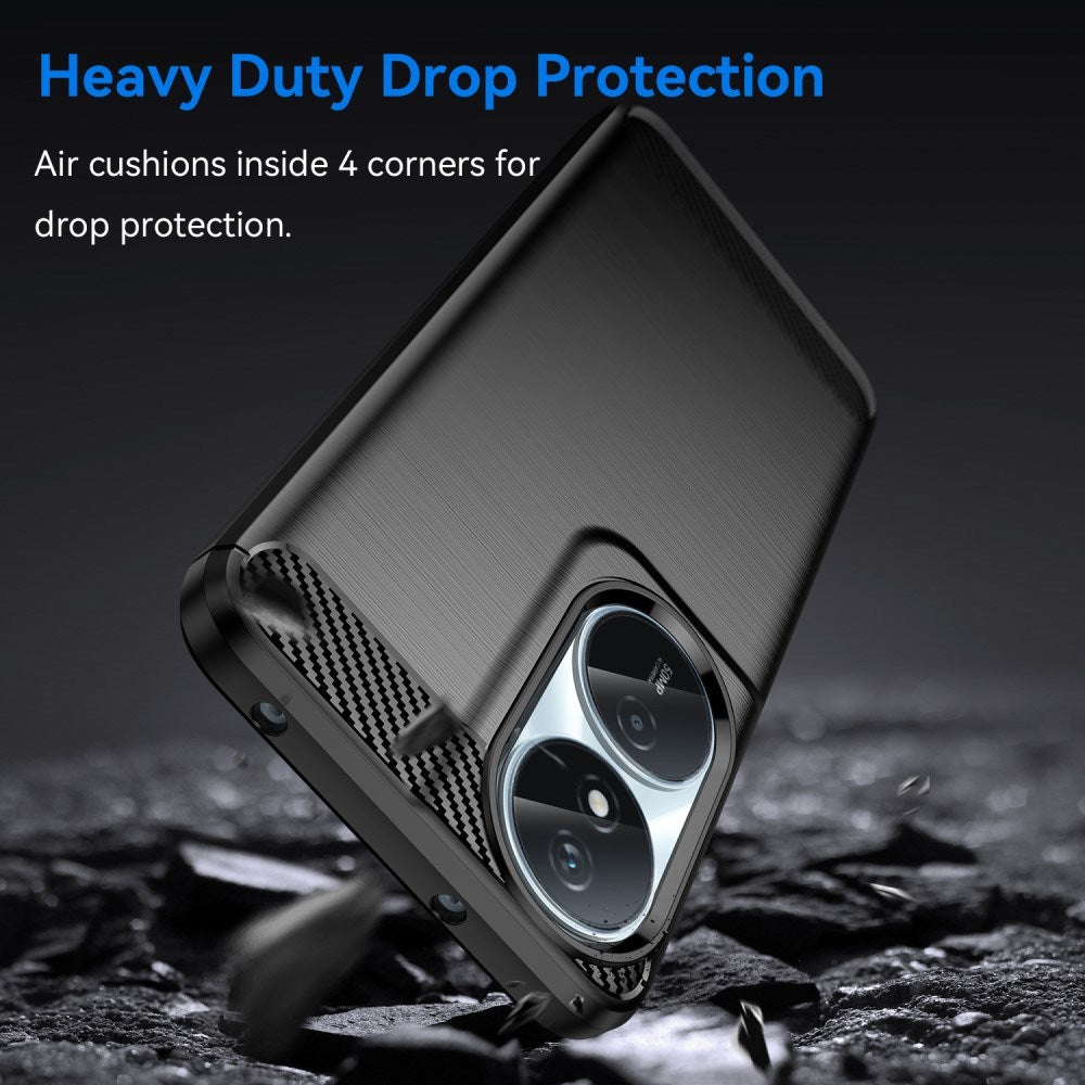 EIDERWOOD Honor X7b / 90 Smart Brushed Carbon Fiber Flexible Plastic Case - Black