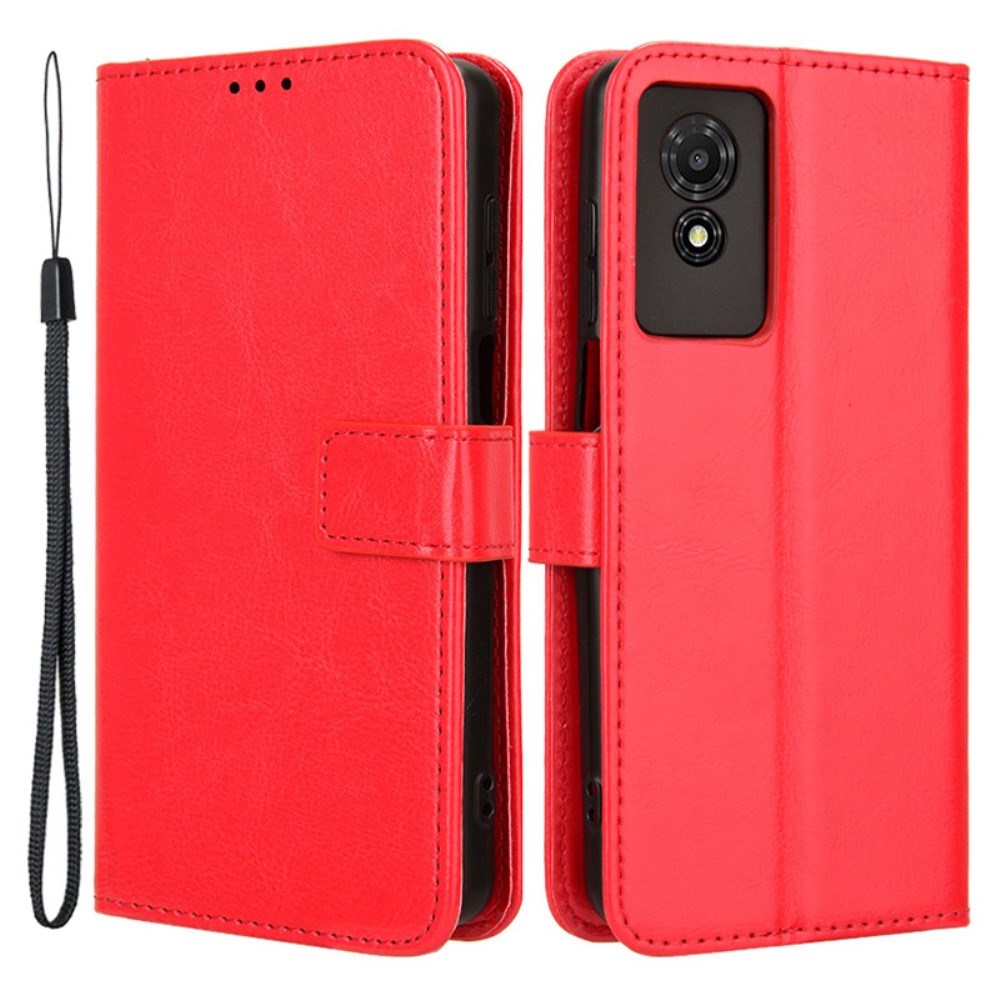 EIDERWOOD TCL 501 Faux Leather Flip Case with Stand & Wallet - Red
