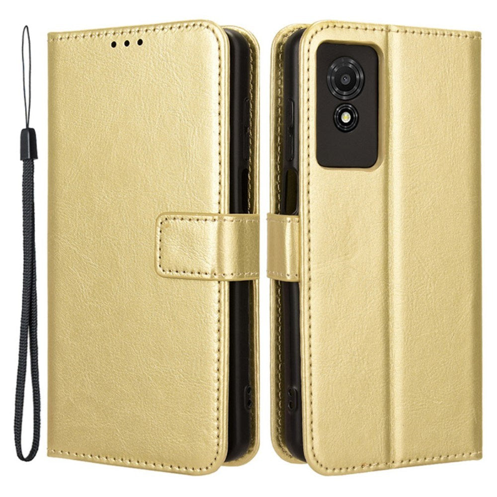 EIDERWOOD TCL 501 Faux Leather Flip Case with Stand & Wallet - Gold
