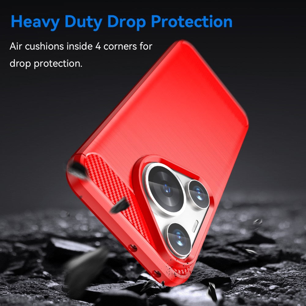 EIDERWOOD Huawei Pura 70 Pro / 70 Pro+ (Plus) Brushed Carbon Case - Red