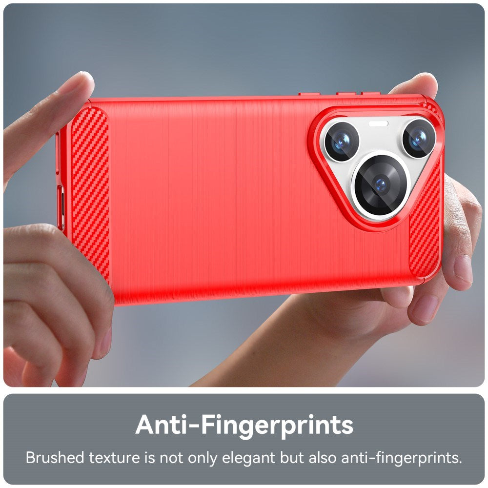 EIDERWOOD Huawei Pura 70 Pro / 70 Pro+ (Plus) Brushed Carbon Case - Red