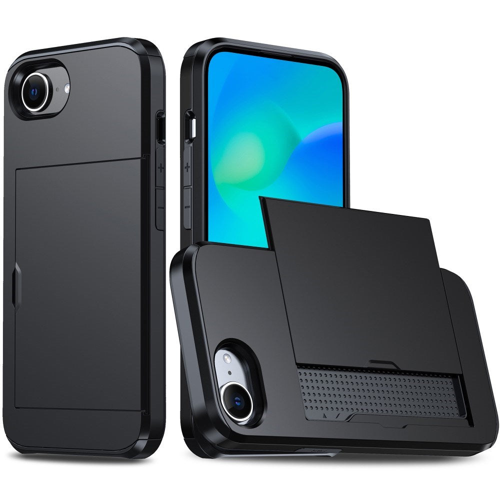 EIDERWOOD iPhone 17e / 16e Multifunctional Back Cover with Card Holder - Black