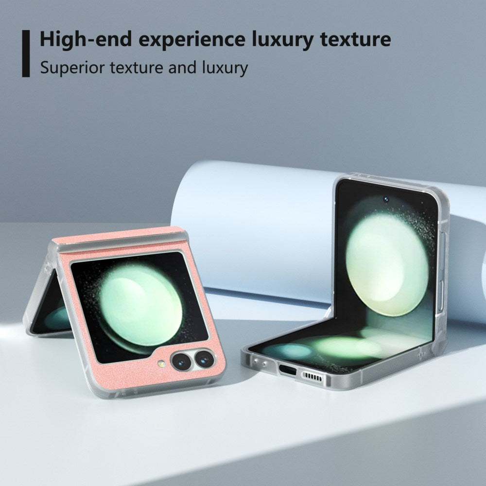 EIDERWOOD Samsung Galaxy Z Flip7 FE / Flip6 Leather Covered Plastic Case - Light Pink