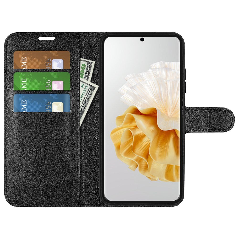 EIDERWOOD Huawei Pura 70 Faux Leather Flip Case with Cardholder & Stand Function - Black