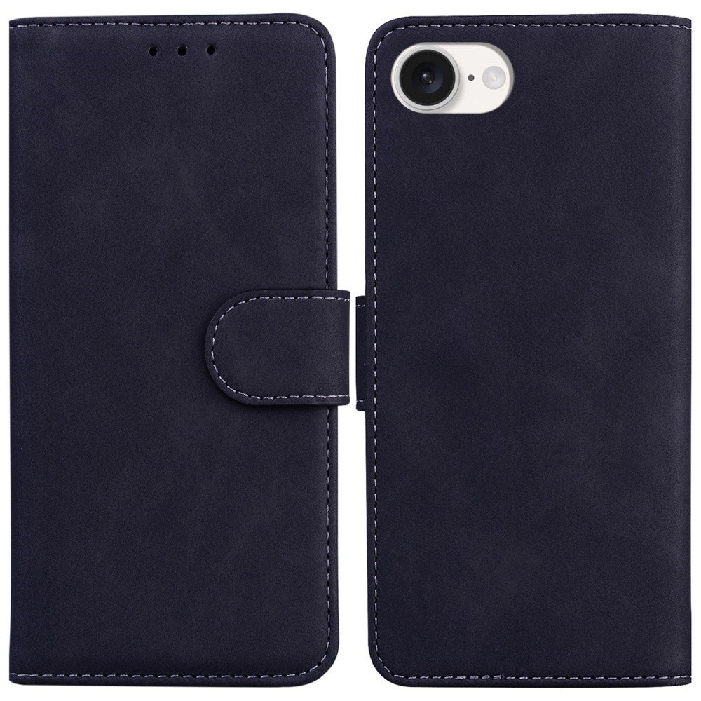 EIDERWOOD iPhone 16e Leatherette Flip Case with Stand Function & Wallet - Black