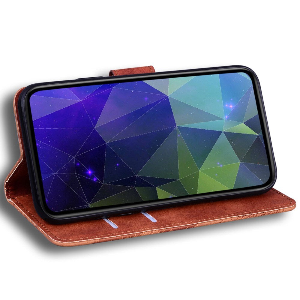 EIDERWOOD iPhone 16e Leatherette Flip Case with Stand Function & Wallet - Brown