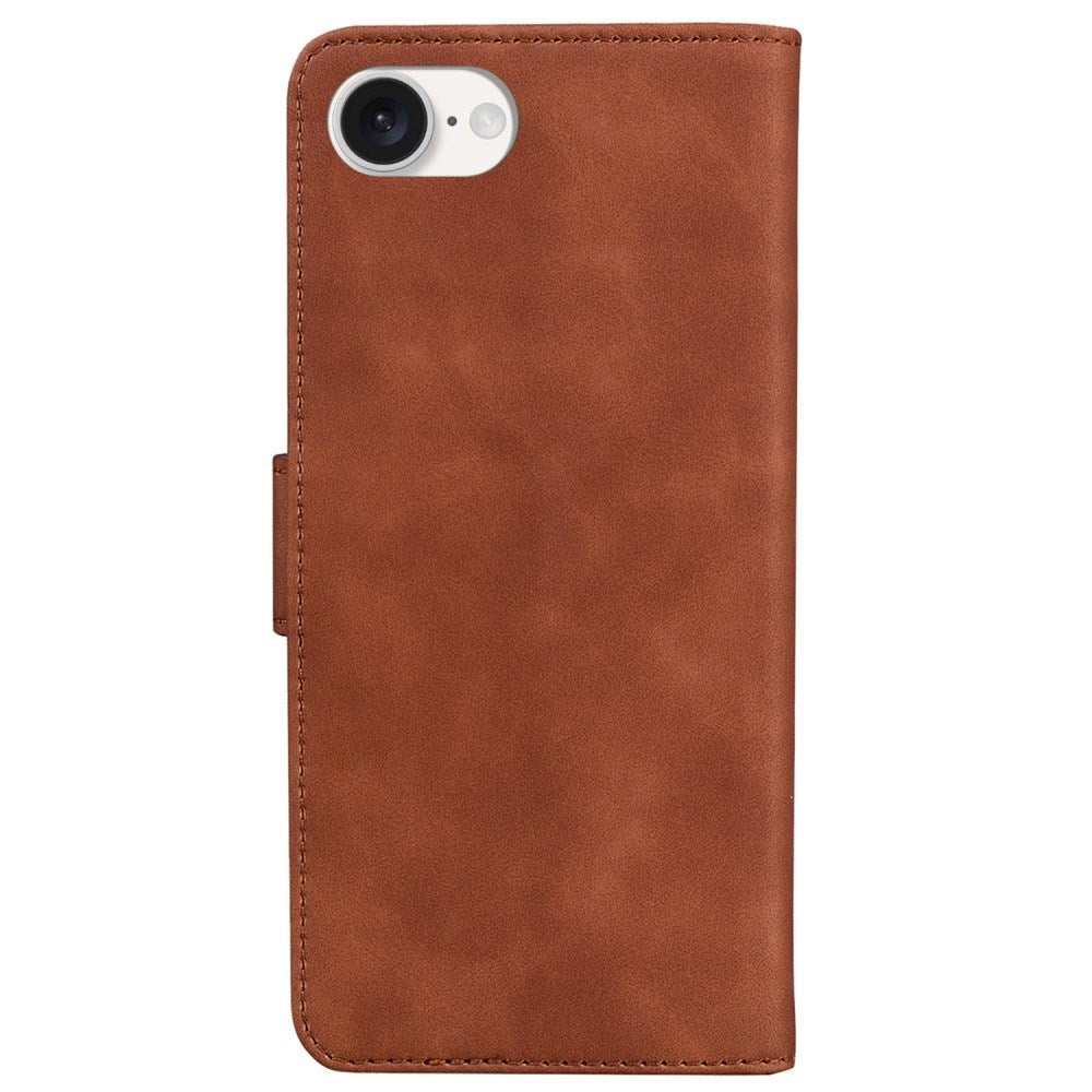 EIDERWOOD iPhone 16e Leatherette Flip Case with Stand Function & Wallet - Brown
