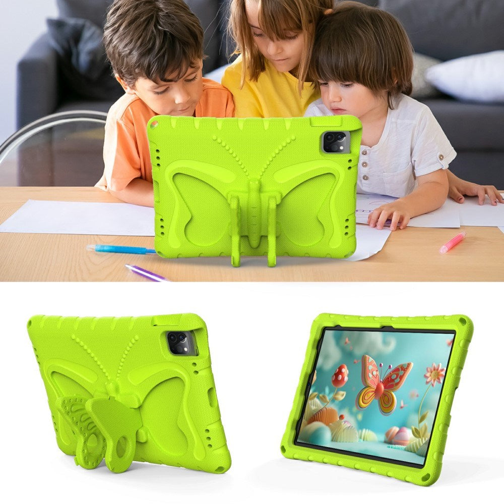 EIDERWOOD iPad Air / Pro 13" (2025 / 2024) / Pro 12.9" (2022-2018) Kids Case - Butterfly Kickstand Case - Green