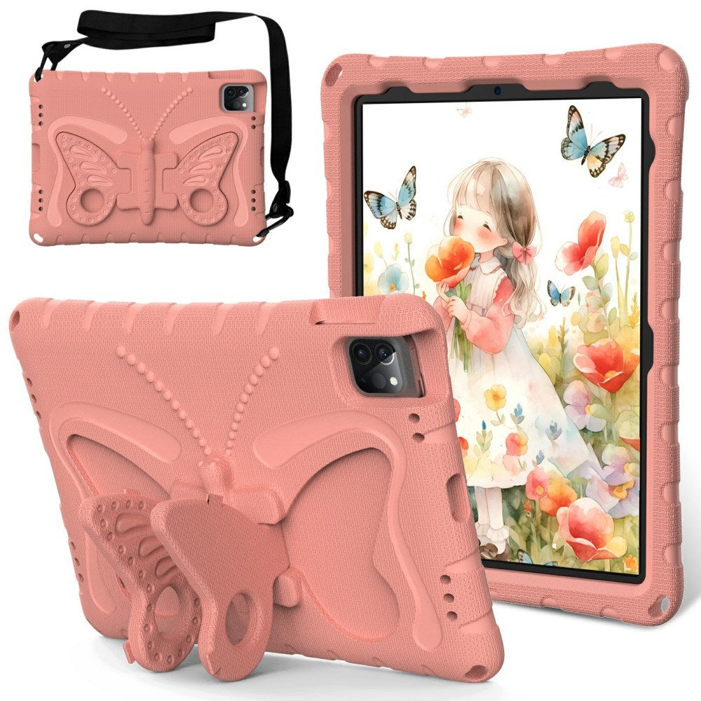 EIDERWOOD iPad Air / Pro 13" (2025 / 2024) / Pro 12.9" (2022-2018) Kids Case - Butterfly Kickstand Case - Coral