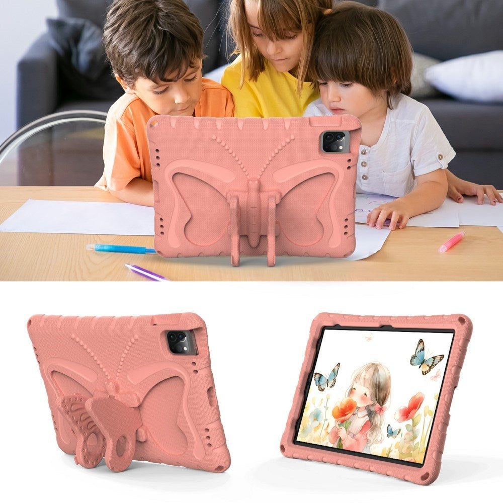 EIDERWOOD iPad Air / Pro 13" (2025 / 2024) / Pro 12.9" (2022-2018) Kids Case - Butterfly Kickstand Case - Coral