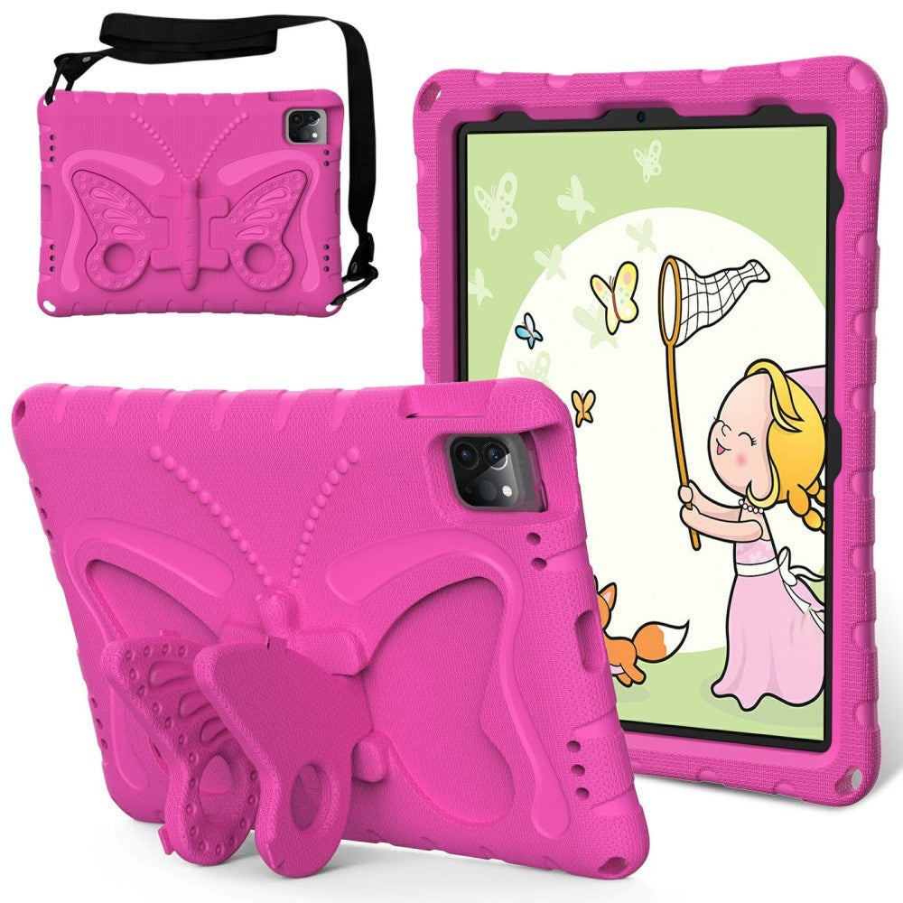 EIDERWOOD iPad Air / Pro 13" (2025 / 2024) / Pro 12.9" (2022-2018) Kids Case - Butterfly Kickstand Case - Pink