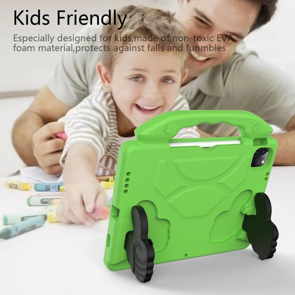 EIDERWOOD iPad Air / Pro 13" (2025 / 2024) / Pro 12.9" (2022-2018) Kids Case - Thumb Kickstand Case - Green