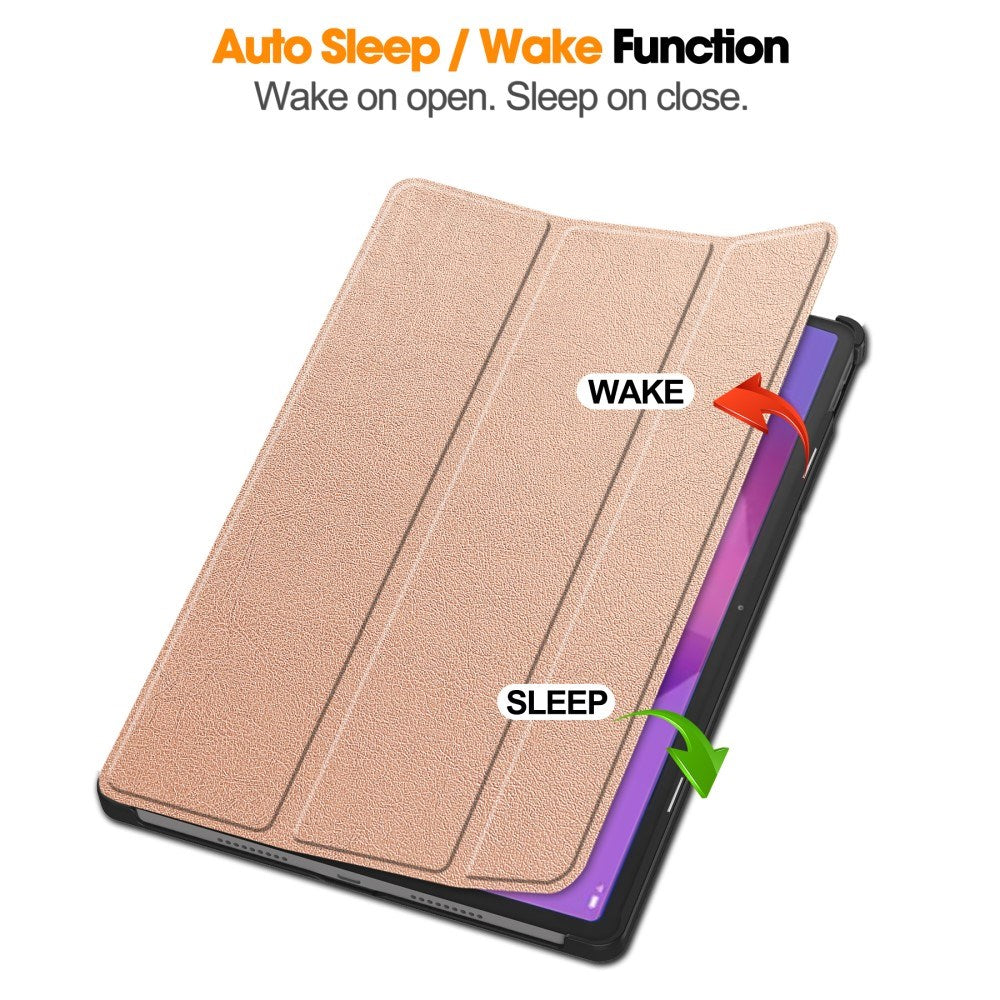 EIDERWOOD Lenovo IdeaTab Pro Faux Leather Flip Case with Stand Function & Pencil Holder - Rose Gold