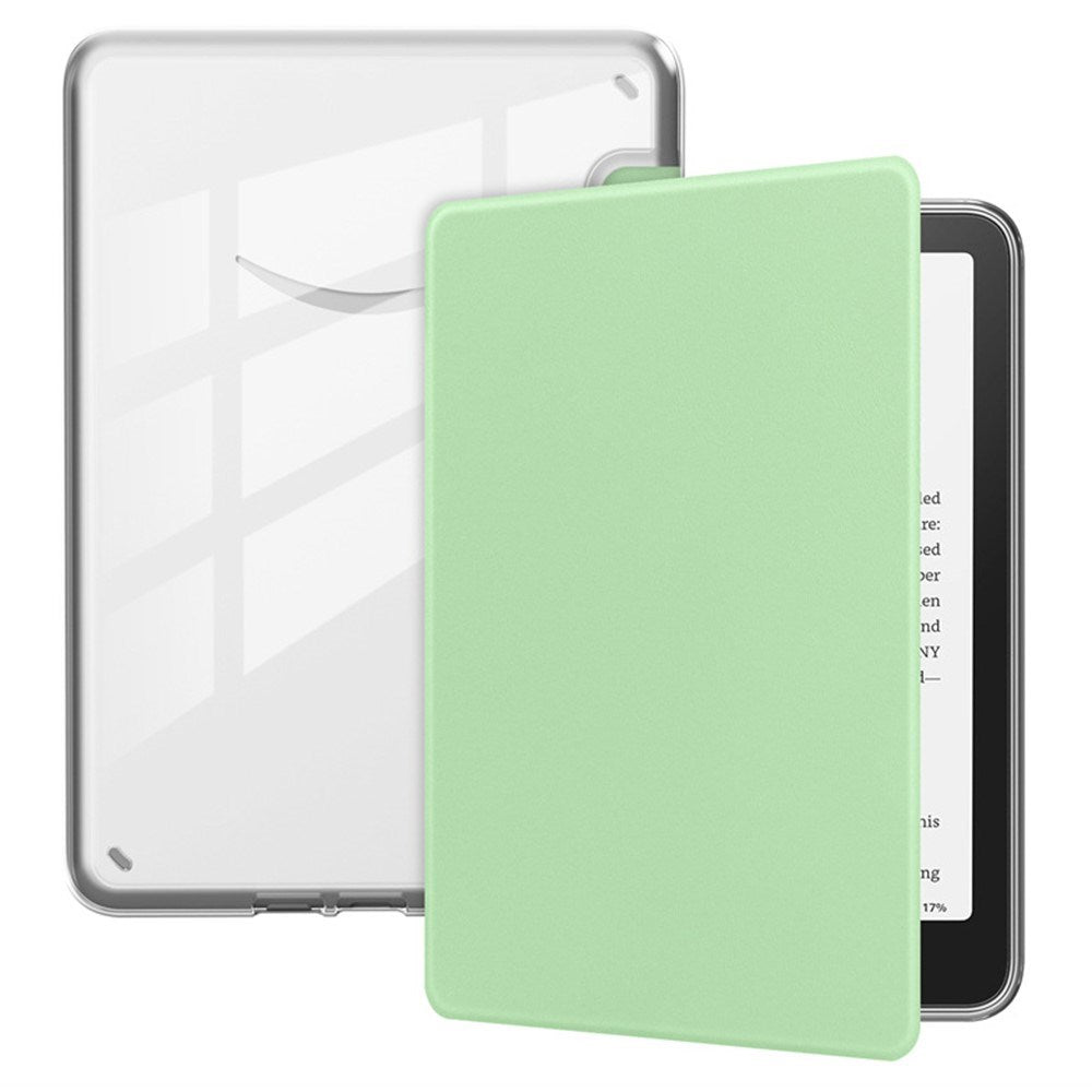 EIDERWOOD Amazon Kindle 11th Generation (2022) Faux Leather Flip Case - Transparent / Light Green