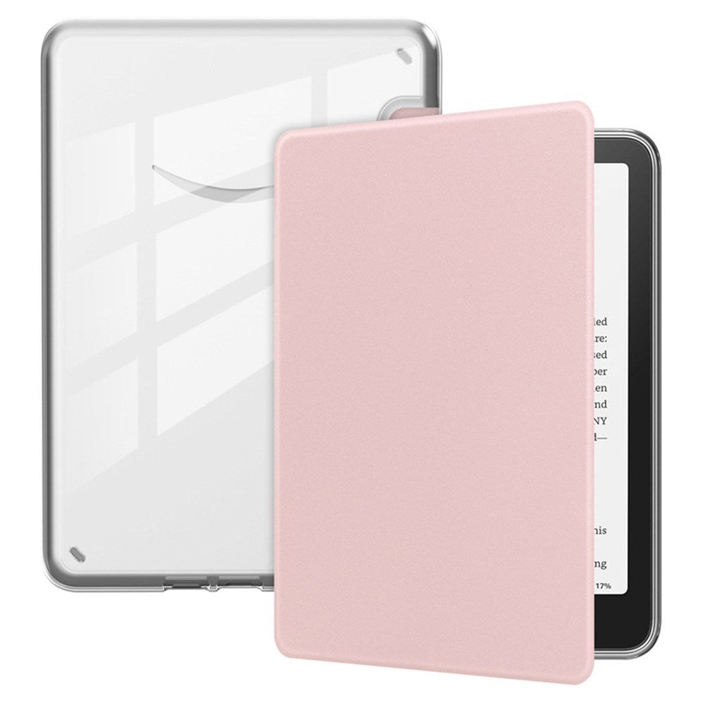 EIDERWOOD Amazon Kindle 11th Generation (2022) Faux Leather Flip Case - Transparent / Pink