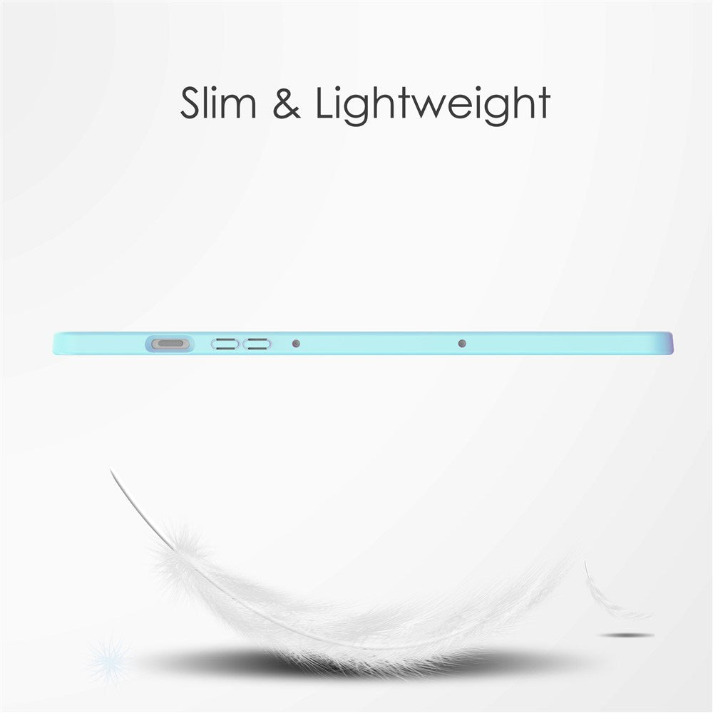 EIDERWOOD Samsung Galaxy Tab S10 Lite / S10 FE / S9 FE Flip Case - Stand Function & Stylus Pen Holder - Transparent / Light Blue