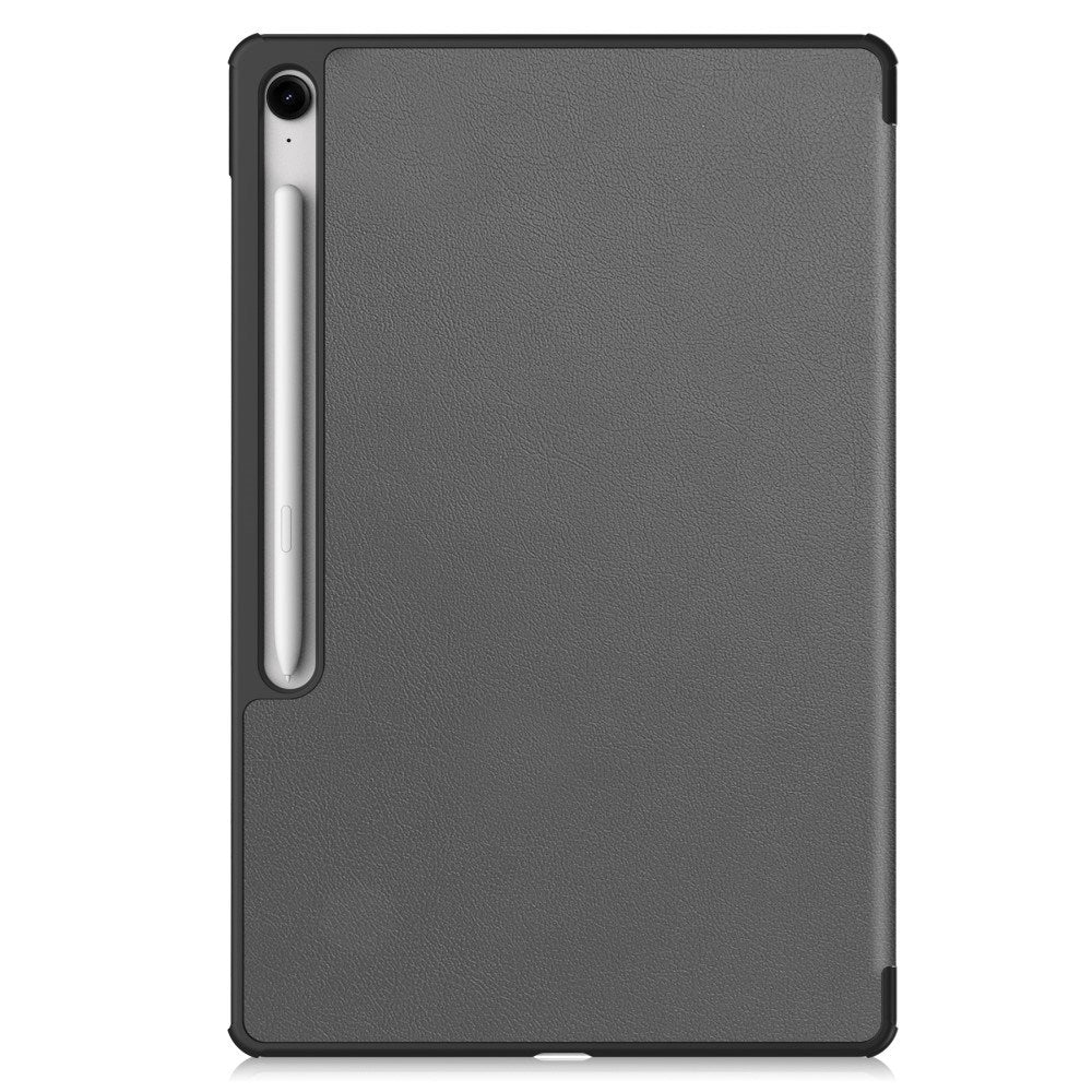 EIDERWOOD Samsung Galaxy Tab S10 FE+ (Plus) Faux Leather Flip Case with Stand Function & Pencil Holder - Grey